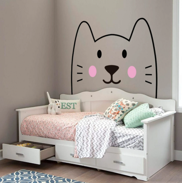 Lukisan dinding kucing imut